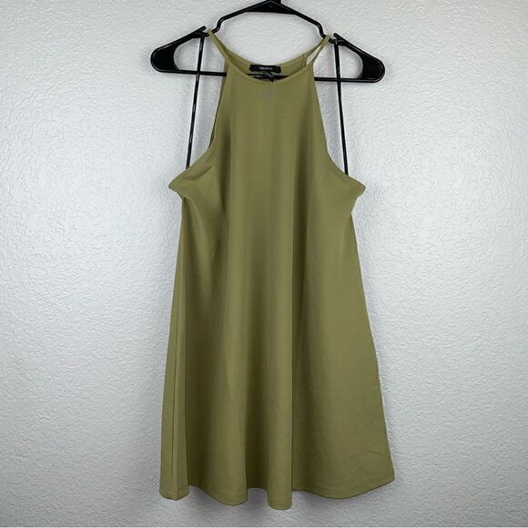 Forever 21 Womens Stretch Halter Neck Sleeveless Tank Dress Green Medium - Picture 3 of 10